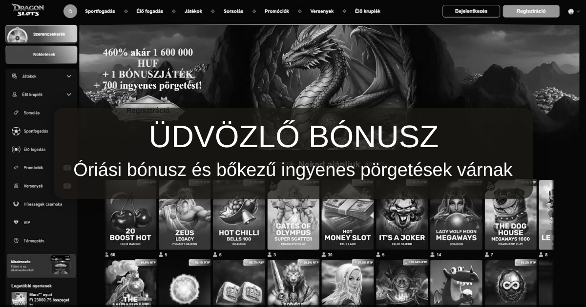 Dragonslots Casino welcome bonus